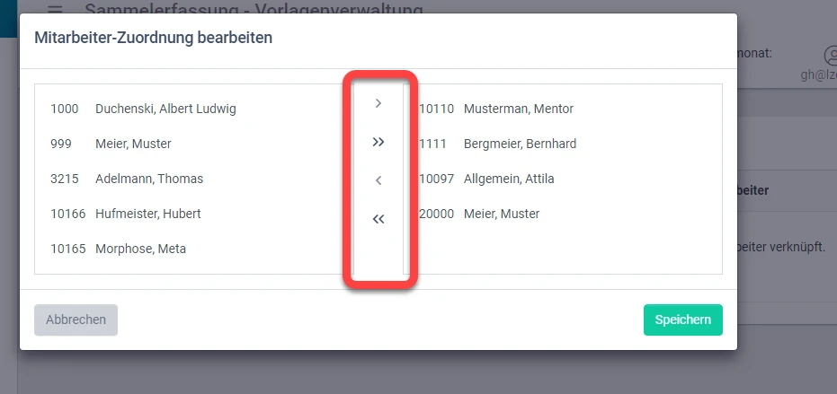 aipama Mitarbeiter Zuordnung bearbeiten