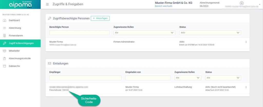 aipama Sicherheitscode
