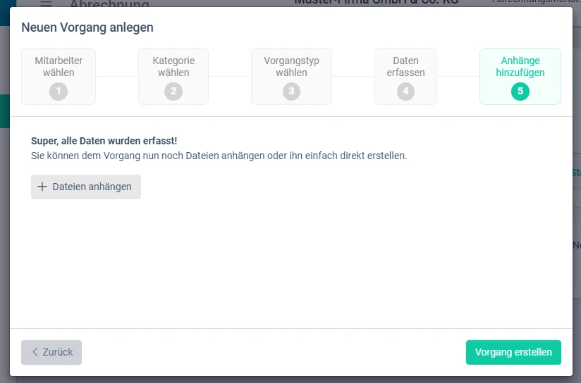 aipama Vorgang erstellen