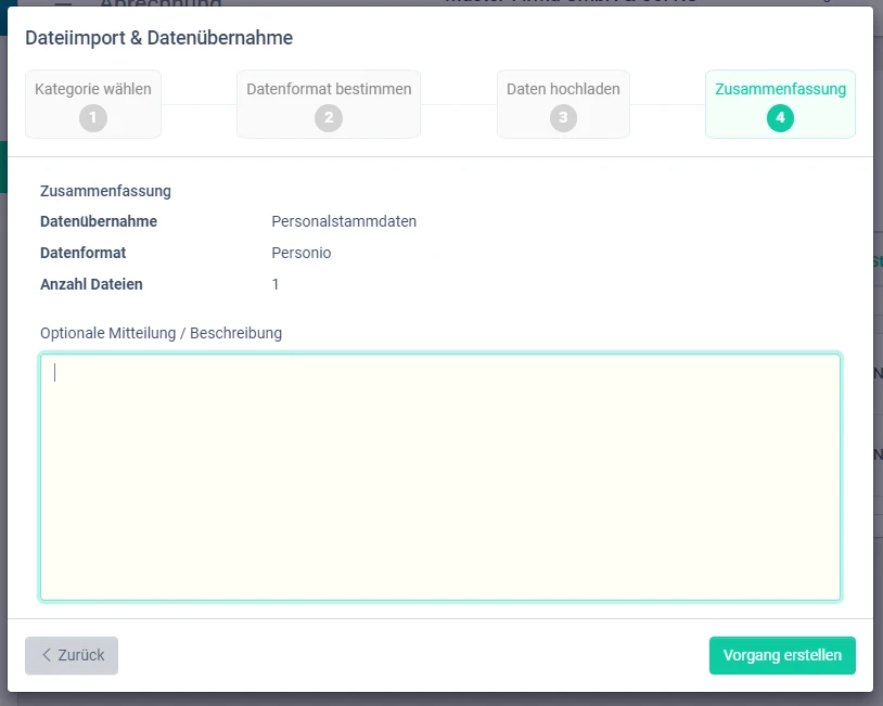 aipama Mitteilung erstellen