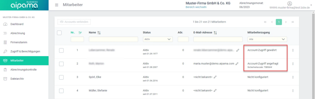 aipama Mitarbeiterübersicht