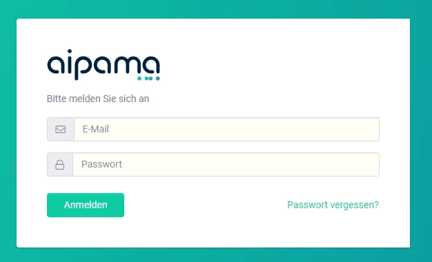 aipama Anmeldungsseite